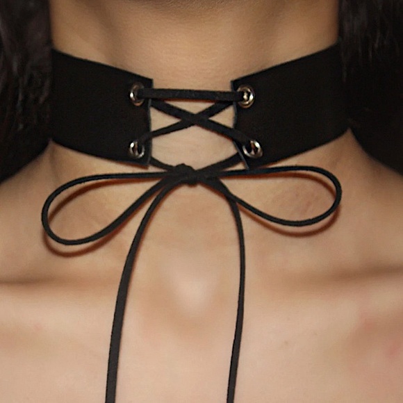 Front Lace Up Choker. - Picture 1 of 9